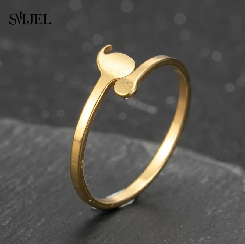 Creative Semicolon Design Opening Wave Rings For Women Men Stainless Steel Inspirational Jewelry Graduate Gifts For Lover Gifts view 5