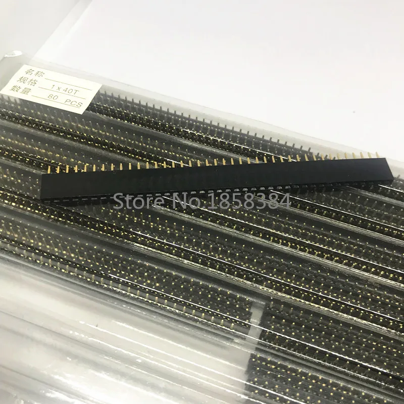 

80PCS/lot 2.54mm 1X40 Pin 40Pin Gold-plated Single Row Straight Female Pin Header ROHS