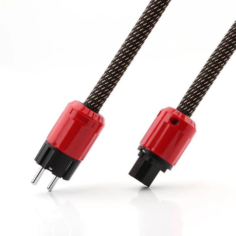 

HIFI Audio FP-314Ag 5N OFC copper Audiophile EU/US AC Power Cord EU version Rhodium plug Power Cable hi-end power cable