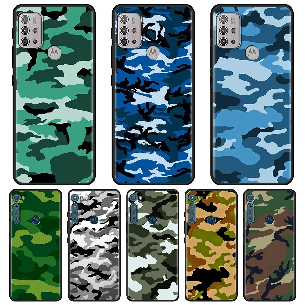 For MOTOROLA G60 G50 G200 G71 G31 G30 G9 G8 Power Lite Plus Edge 20Lite 30 One Fusion Shell Camouflage Pattern Camo Phone Case