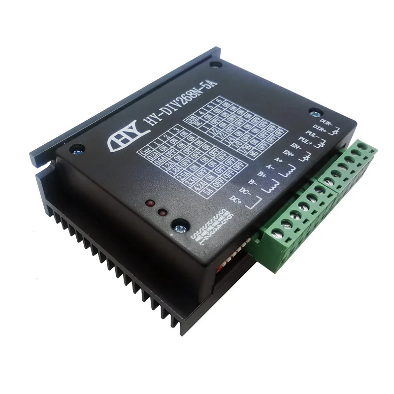 HY-DIV268N 5A sterownik krokowy sterownik CNC Nema 17 23 tb6600 5A pojedyncze osie dwufazowy hybrydowy sterownik silnika krokowego