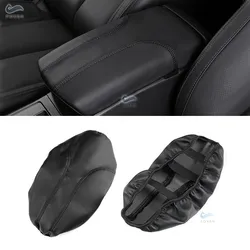For Nissan X-Trail Rogue 2014 - 2020 Microfiber Leather Interior Center Console Lid Armrest Box Cover Elastic Band Trim Black