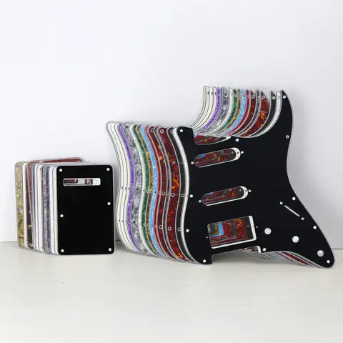 FLEOR Set of Electric Guitar Pickguard HSS SSH & Back Plate Scratch Plate & Screws Guitar Parts, 8 Colors Option