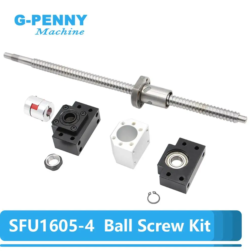 SFU1605 Set RM 1605 Rolled ball screw C7 type with end machined & ball nut & nut housing & BK/BF12 & coupler