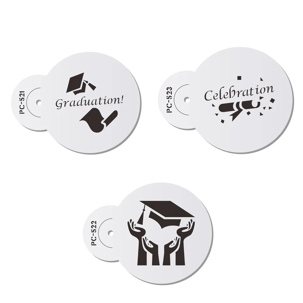 1pc Celebration Graduation Bachelor Cap Cookies Stencil Fondant Chocolate Cake Stencils Template Cake Decorating Tool Bakeware