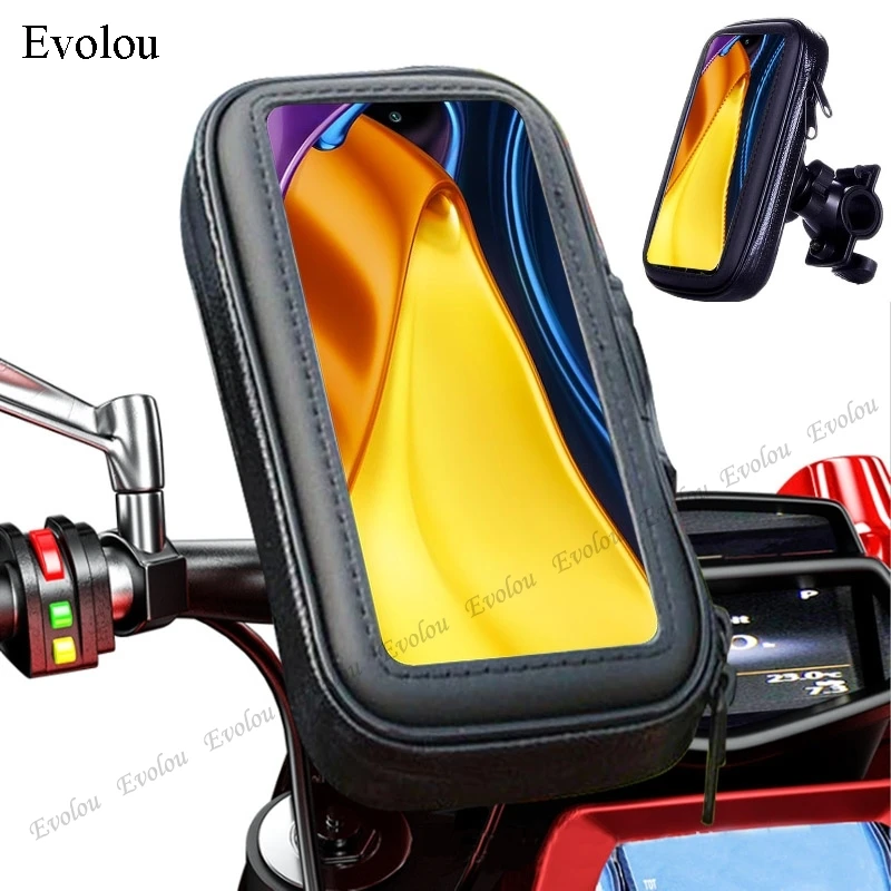 Bicycle Motorcycle Phone Holder For Poco X3 GT NFC M3 F3 Pro Mi 11 Lite Iphone 13 Pro Max Bike Holder Waterproof Stand Bag Cover