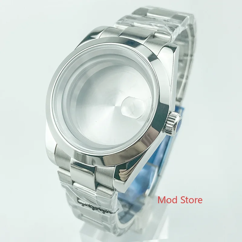 

10ATM WR 10Bar 330feet 39mm Watch Case With Middle Polished Bracelet Fit ETA2836 Miyota8215 Seagull2836 Mov't AirKing Style