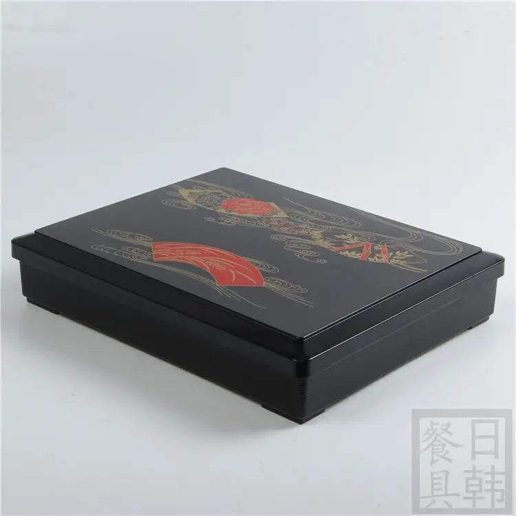 Japanese sushi lunch box picnic snack meal box fast food business container packages plastic Japan bento lacquer dining box
