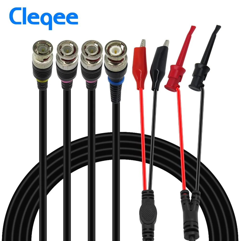 

Cleqee P1260 3pcs/set BNC Test Lead Kit Coaxial Cable BNC to BNC & Alligator Clips &Test Hook Clip Test Lead with Color Rings