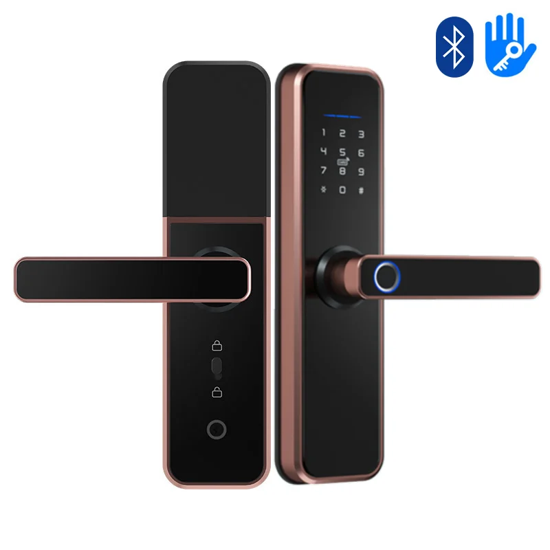 RAYKUBE Biometric Fingerprint Lock Door Lock Black X5 Smart Digital Lock TTlock APP Smart Lock Remote Keyless Unlock