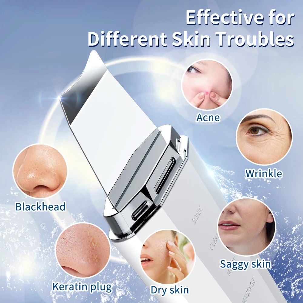 ANLAN Ultrasonic Skin Scrubber Ion Deep Face Cleaning 45℃ Heat EMS Facial Lifting Ultrasonic Cleaner Peeling Skin Care Device