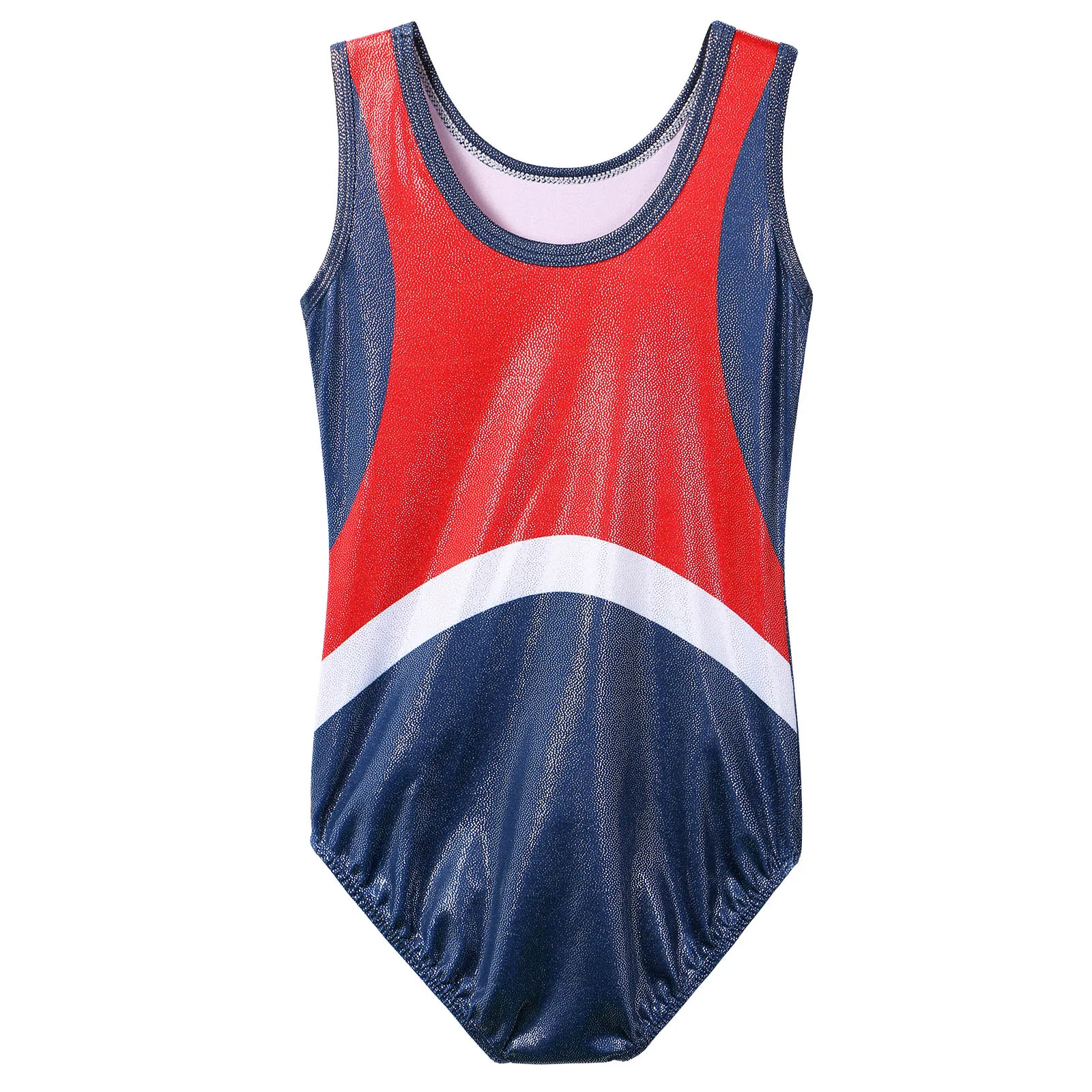 BAOHULU Teens Ballet Costume Flame Print Gymnastics Leotard One Piece Sleeveless Jumpsuit Kids Practice Outfit Dance Bodysuit