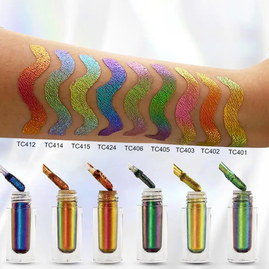 

30pcs/lot Wholesale Duochrome Multi Chrome Liquid Eye Shadow Makeup Chameleon Eyeshadow Metals Glitter Glow Make Up Comestics