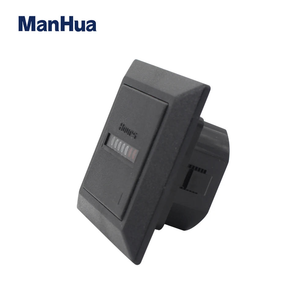 ManHua HM-1 Digitaler Vierkantzähler-Stundenzähler, schwarzer Zähler, AC220, 60 Hz, 0–99999,99 H