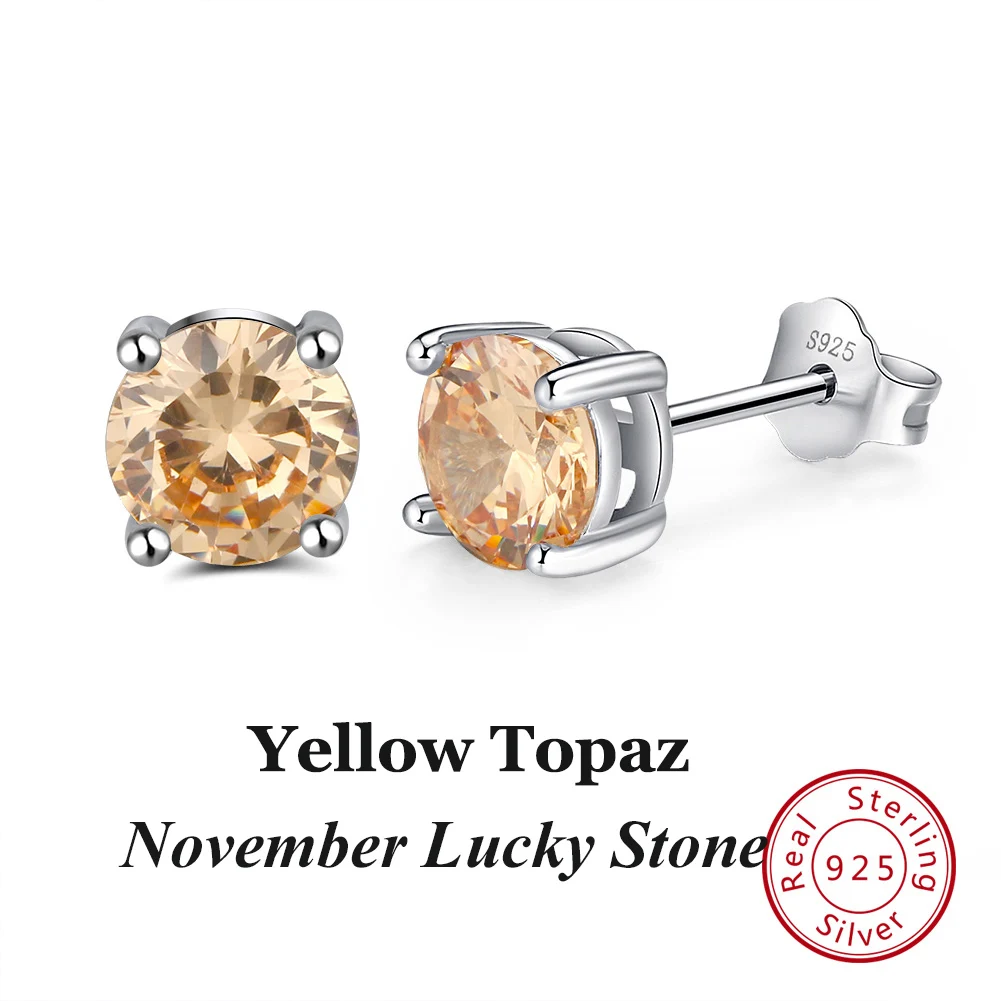 ORSA JUWELEN 925 Sterling Silber Ohrringe Frauen 12 Farbe Monat Glück Birthstone AAA Cubic Zirkon Ohrringe Mädchen Schmuck SE84