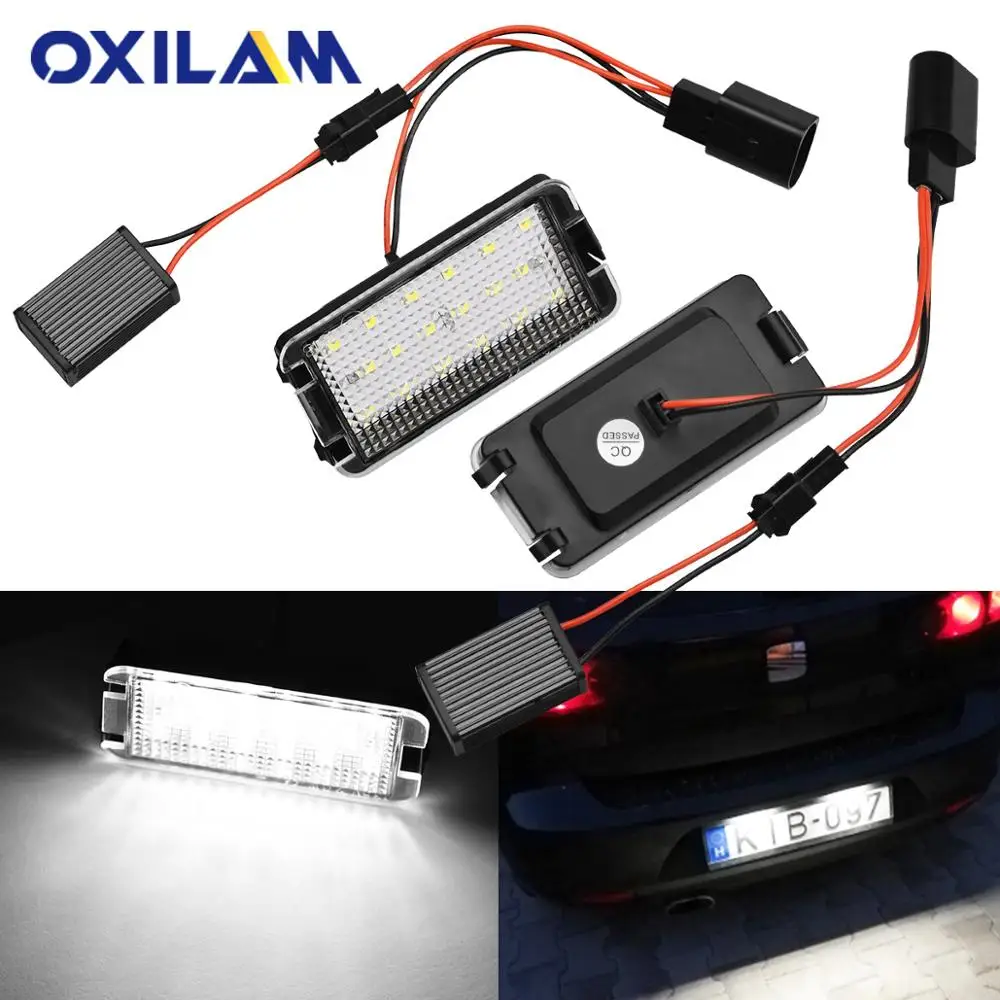 2Pcs רכב חינם שגיאת LED מספר לוחית רישוי אורות עבור סיאט איביזה 6L ab Altea Arosa קורדובה MK1 MK2 ליאון טולדו III 2004-2009