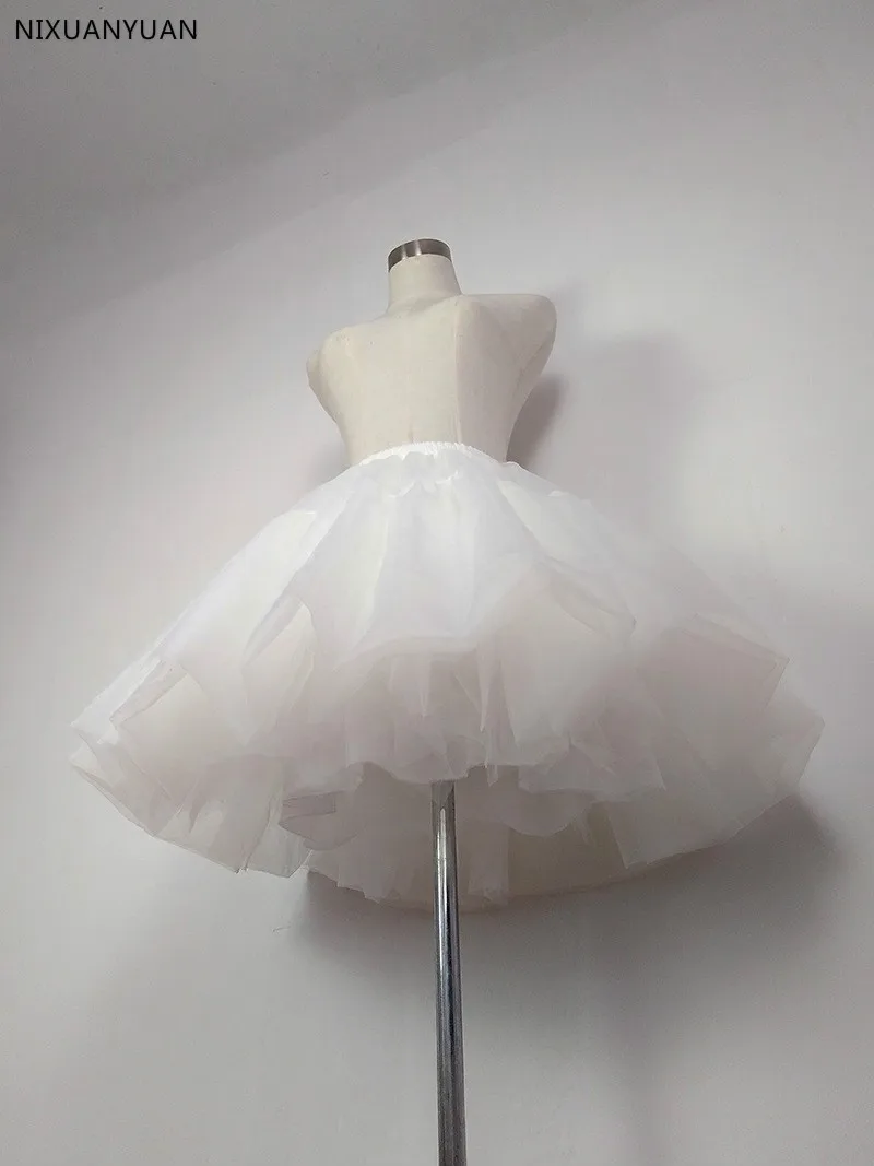 Adjustable A Line Ball Gown Crinoline Underskirt Cosplay Petticoat Short Women White Black Petticoat Wedding Party Accessories