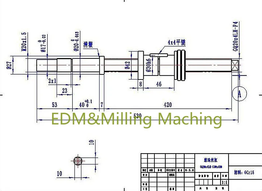 1PC High Quality CNC Lathe Part Grind Ball Screw & Nut X Axis Milling Machine FL2004LH 530x420 DURABLE