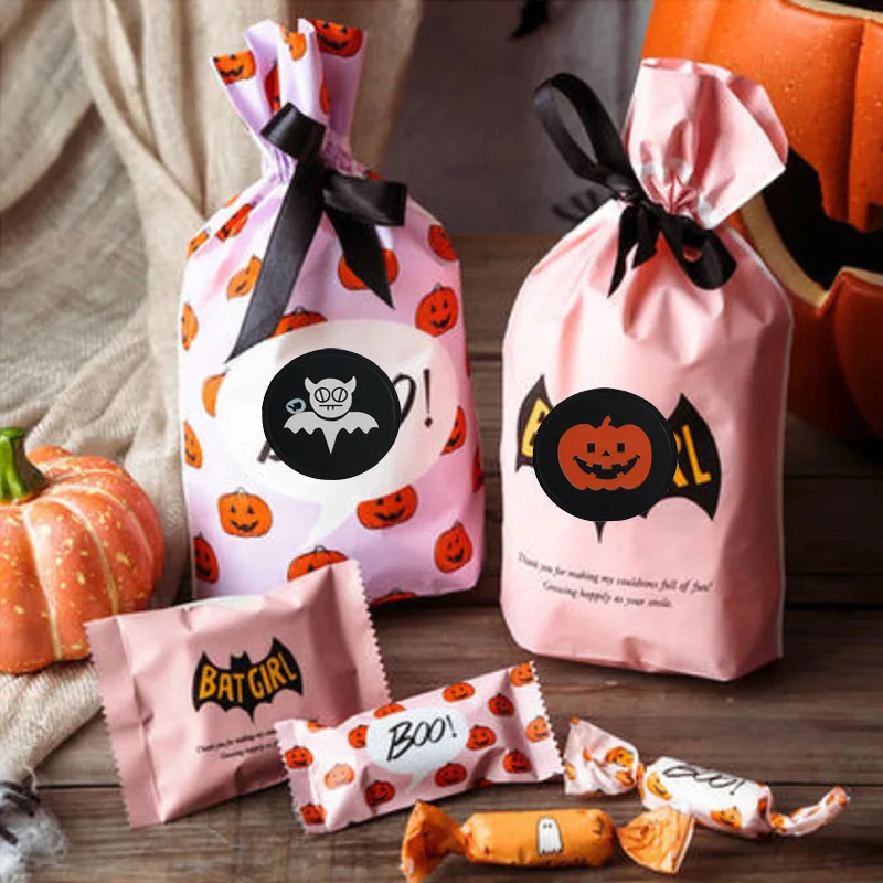100pcs Halloween Stickers Pumpkin Cartoon Adhesive Label Stickers DIY Biscuit Gift Baking Small Business Packaging Stickers