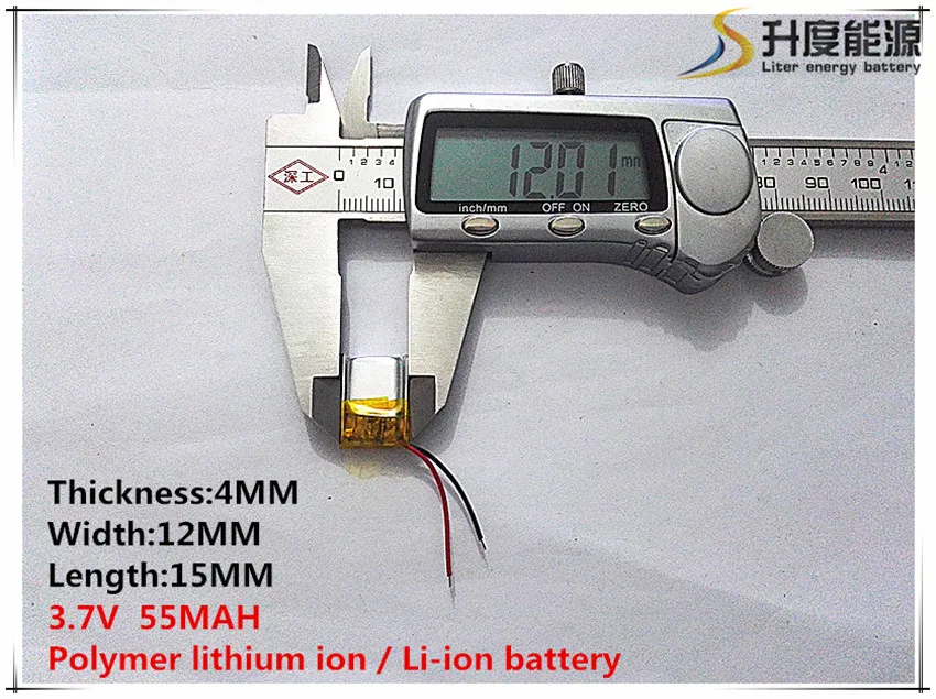 3.7 V, 55 mAH, [401215] PLIB; polimerowy akumulator litowo-jonowy/litowo-jonowy do GPS, mp3, mp4, mp5, dvd, bluetooth, zabawkowy model