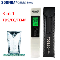 3 in 1 Water TDS Meter EC Conductivity Tester Temperature Tester TDS Pen Filter Water Quality Purity Monitor for Drinking Water