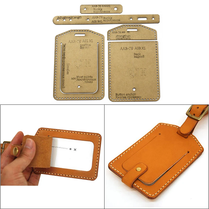 Kraft Paper Template Leather Sewing Tool Card Bag Card Handmade Leather Diy Production Model Pattern Design Cutting Mold