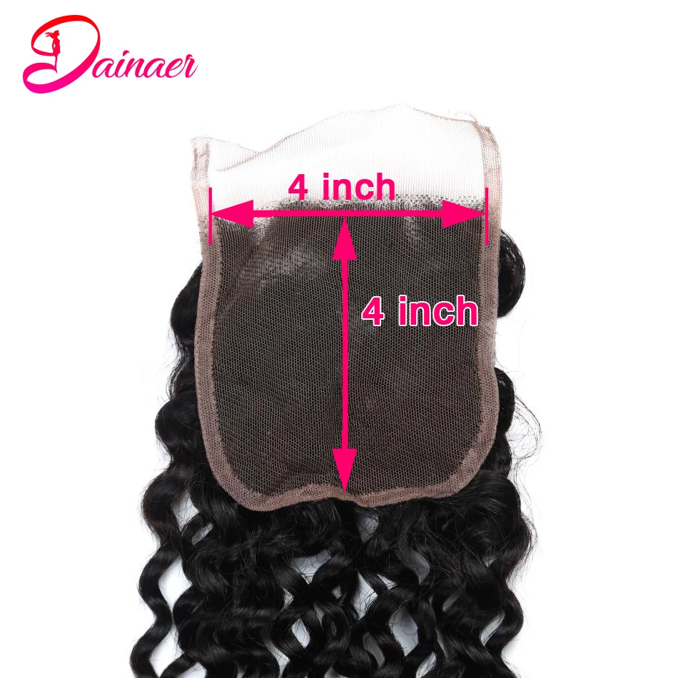 Afro Kinky Krullend Sluiting Menselijk Haar 4X4 Vrije Deel Sluiting 14-22Inch Natuurlijke Kleur Zwitserse Kanten Sluiting 100% Menselijk Haar Sluiting