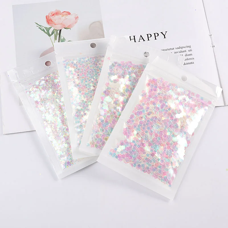 Transparent 3-5mm Ultrathin Dot Star Heart Moon Shape Sequins Nails Glitter Paillettes Eo-Friendly PET Sequin For Nail Beauty