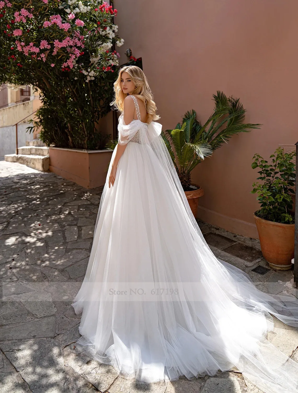 Robe de mariée longue grise en Tulle, col en v, 3D, avec traîne à balayage, Sexy