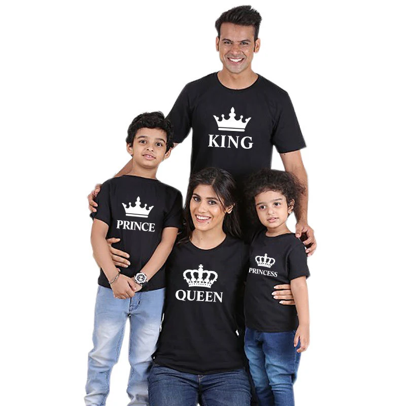 family matching clothes t shirt matching family outfits Father Mother Daughter Son t shirt for family King queen Princess Prince