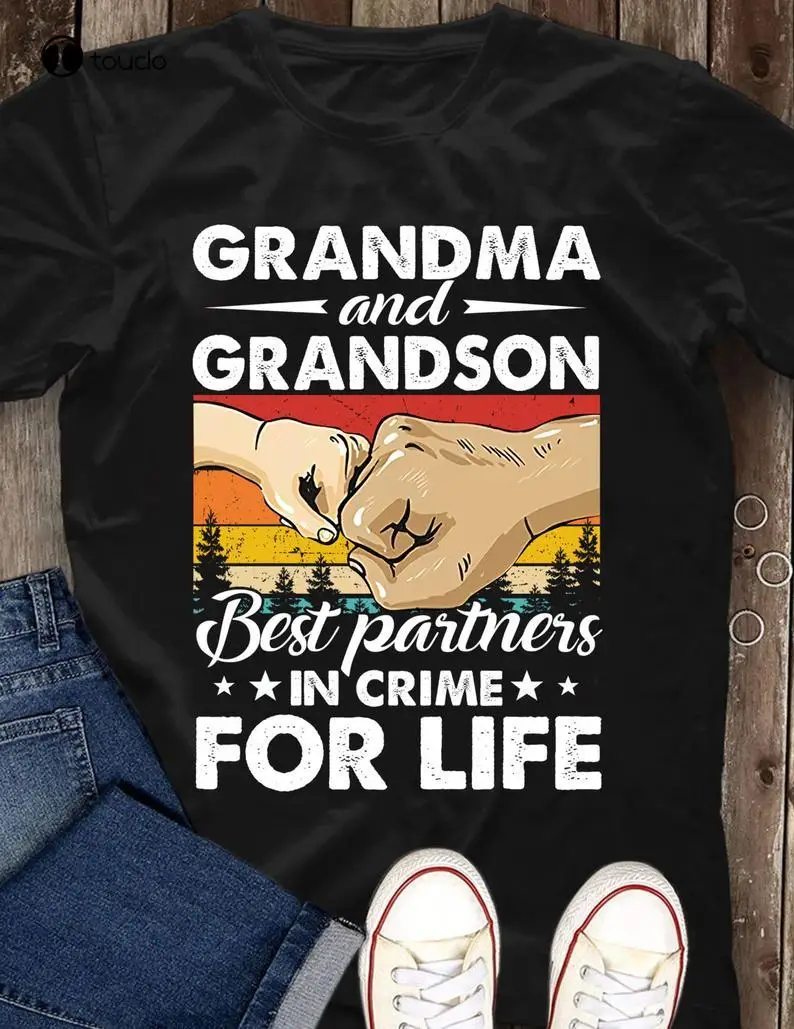 Grandma And Grandson Best Partner In Crime For Life Awesome T-Shirt Mother’S Day Gift For Grandmothers, Happy Shirt