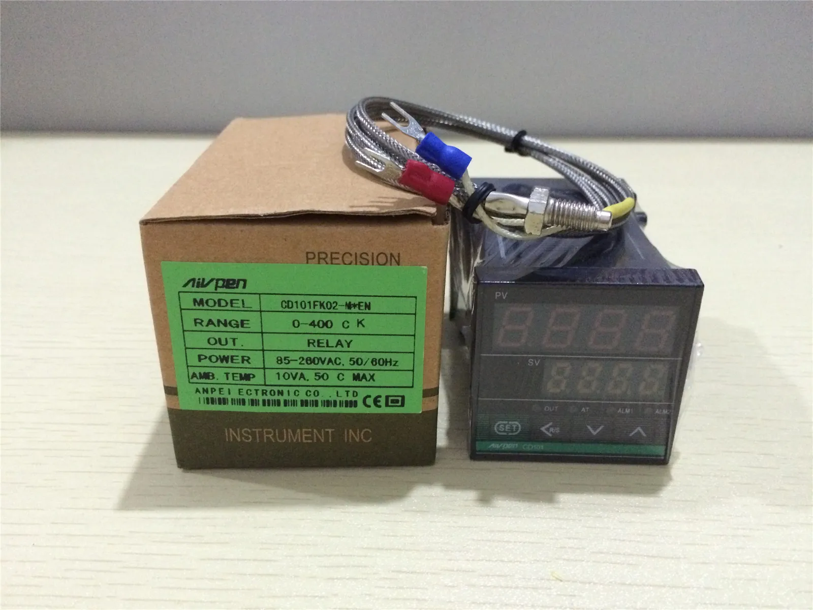 CD101 PID Intelligent Digital Temperature Controller+K Type Probe Universal Input Relay/SSR Output CD101FK02-M*EN CD101FK02-V*EN