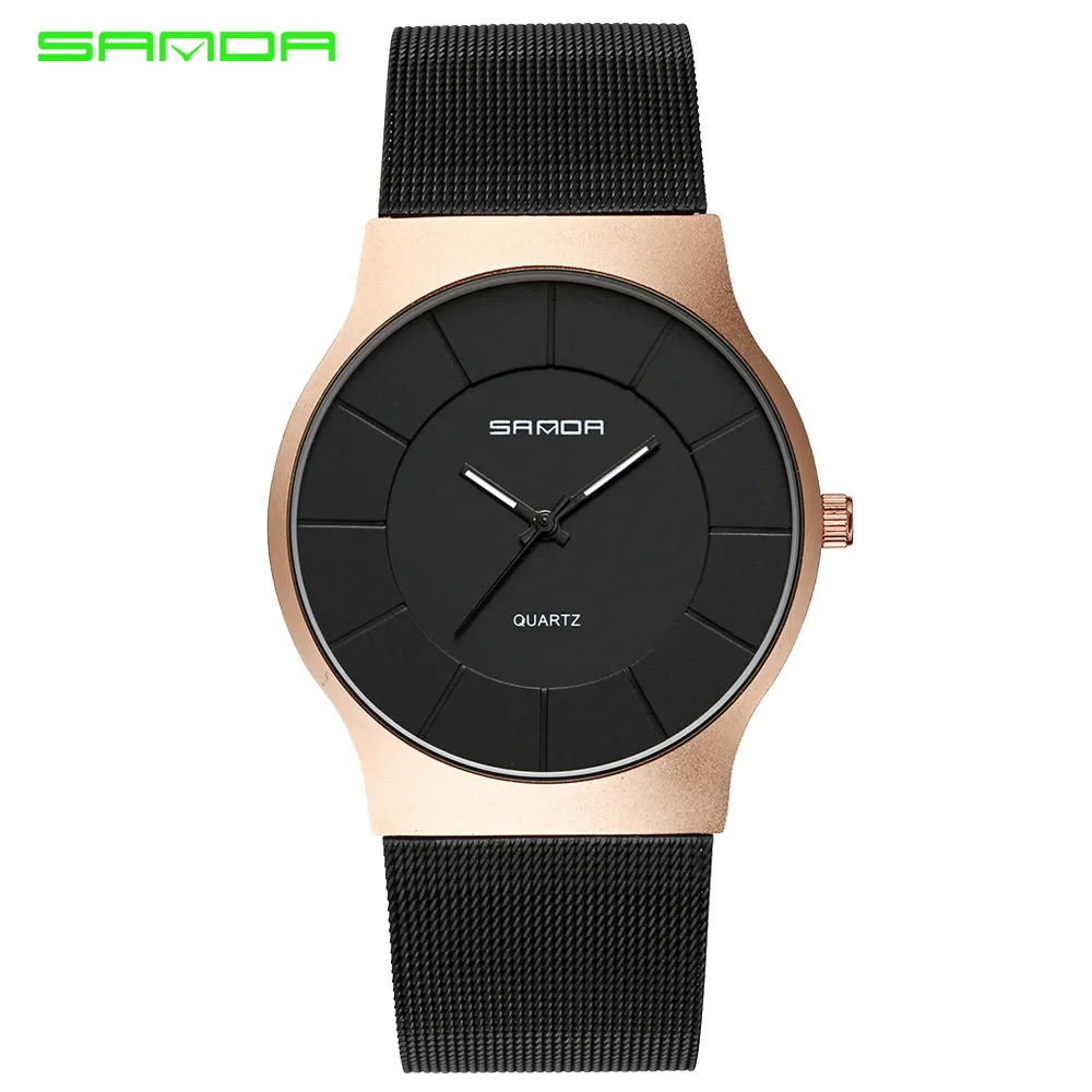 

SANDA Fashion Business Men's Simple Style Waterproof Scratch Proof Stainless Steel Strap Quartz Watch