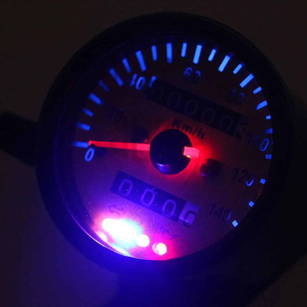 Motocykl podwójny przebieg prędkościomierz Gauge KM/H Mini Retro obrotomierz uniwersalny wskaźnik LED dla KTM Ducati Kawasaki BMW