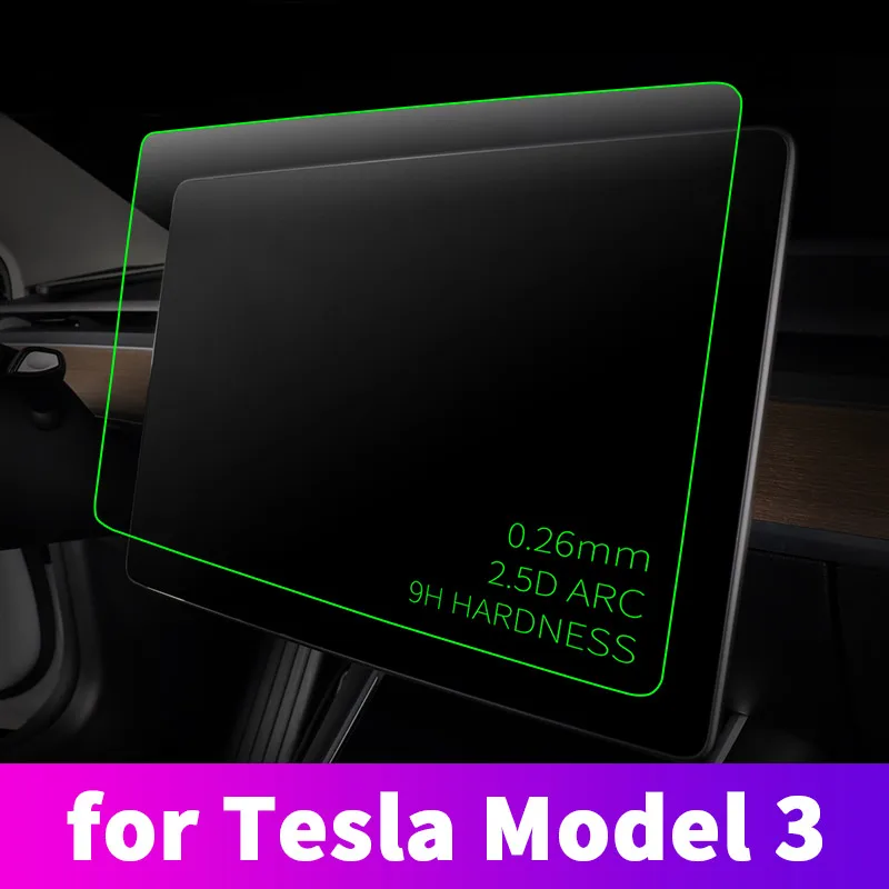 

Car Navigation Screen Tempered Glass For Tesla Model 3 2018 2019 2020 2021 Screen Protective Film HD Interior Accessories