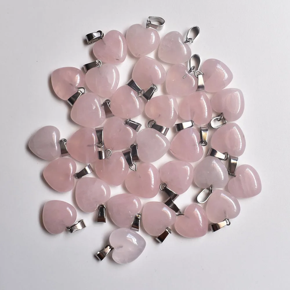 

Fashion good quality love heart natural stone charms pendants for jewelry making 16mm 50pcs/lot Wholesale