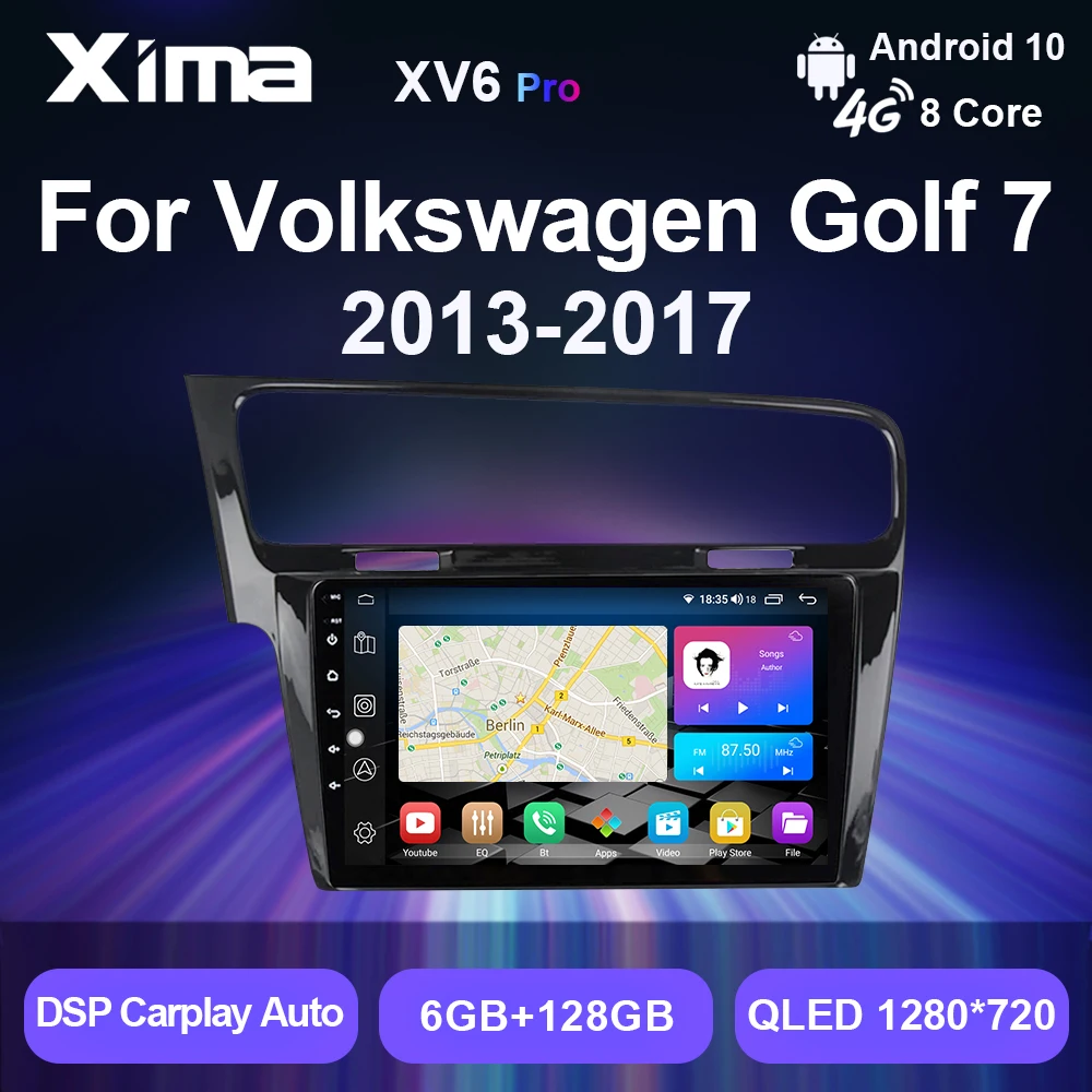 XIMA Pro 2 din Android10 Carplay HIfi Dsp Car Radio Multimedia Video Player Autoraido dvd GPS For VW Volkswagen Golf 7 2013-2017