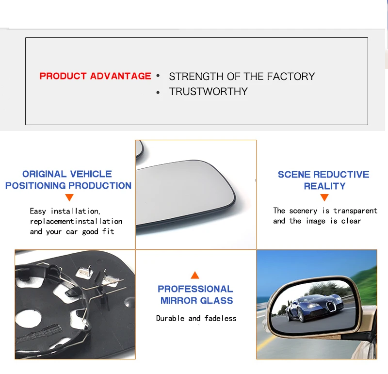 Car Rearview Wide Angle Heated Mirror Glass for SAAB 93 95 9-3 / 9-5 2003 04 05 06 07 08 09