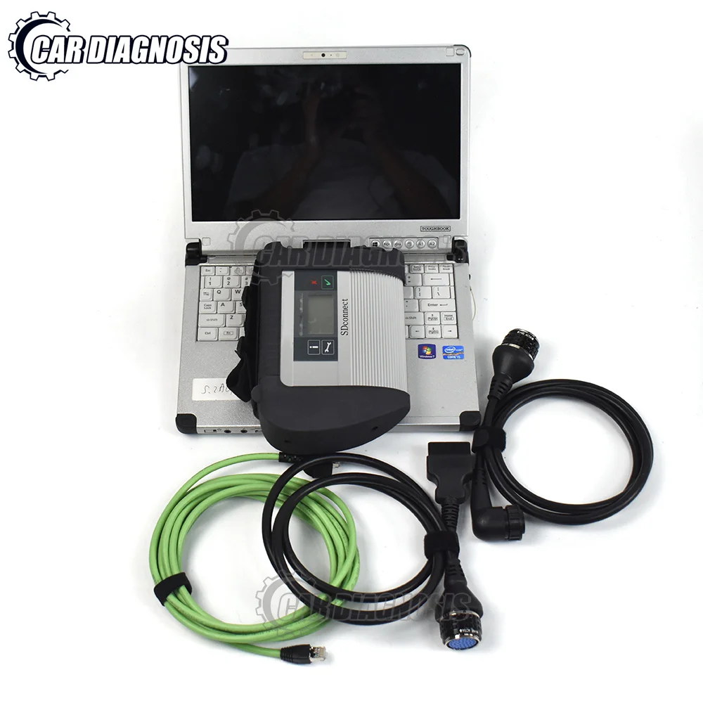 for MB Star SD C4 Connect for Benz SD C4 DOIP PLUS SD C4 with WIFI Auto Diagnostic tool Support Multi-language+Thoughbook CF C2