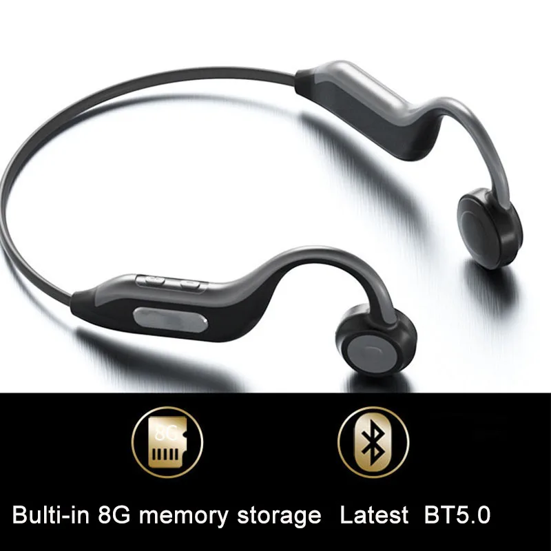 

GGMM Original Bluetooth 5.0 Headphones Latest Bone Conduction Headset Built-in 8G Memory Card IPX45 HD Mic Sports Earphones New