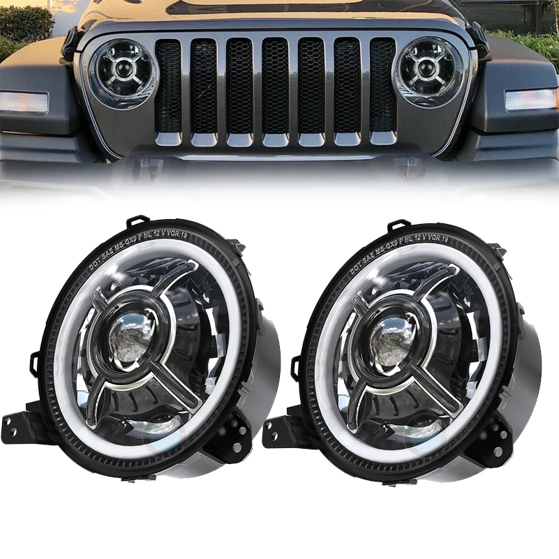 

2020 new DOT 9 inch round headlight led light for 2018-2019 Jeep JL Wrangler SUV Headlamps with Daytime Running Lights High Low.