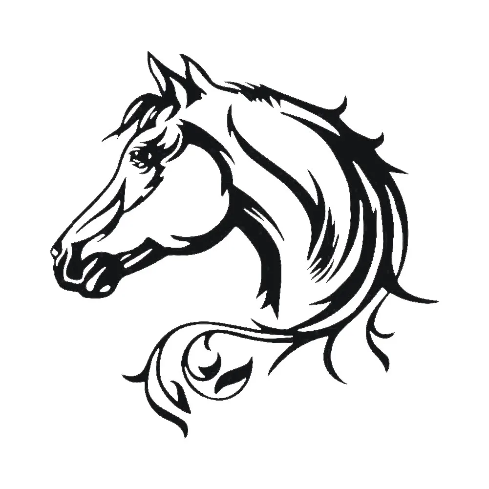 Personalized waterproof car sticker horse head SUV body window accessories decorative reflective Decal PVC 30cm