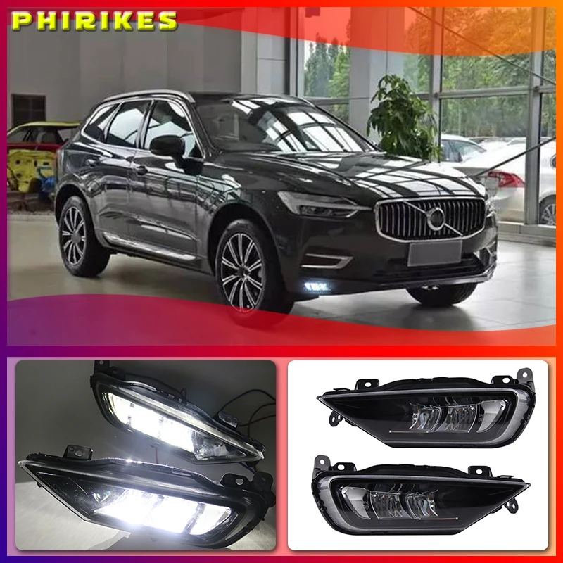 For Volvo XC60 2018 2019 2020 Dynamic Turn Signal Relay Waterproof Car DRL 12V LED Daytime Running Light Fog Lamp Decoration