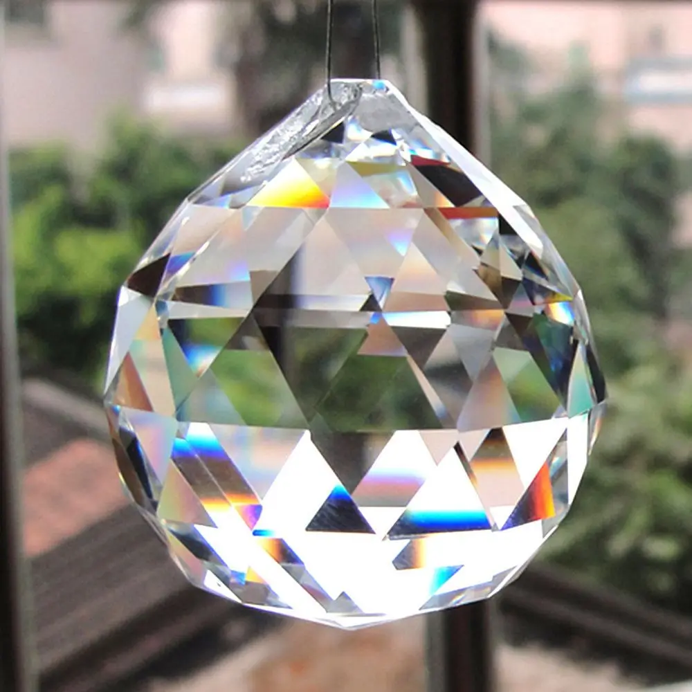 20/30/40/50mm Clear Crystal Ball Prism Sun Catcher Rainbow Pendant Maker Hanging Crystal Prism Lighting Bead Prisma Pendant