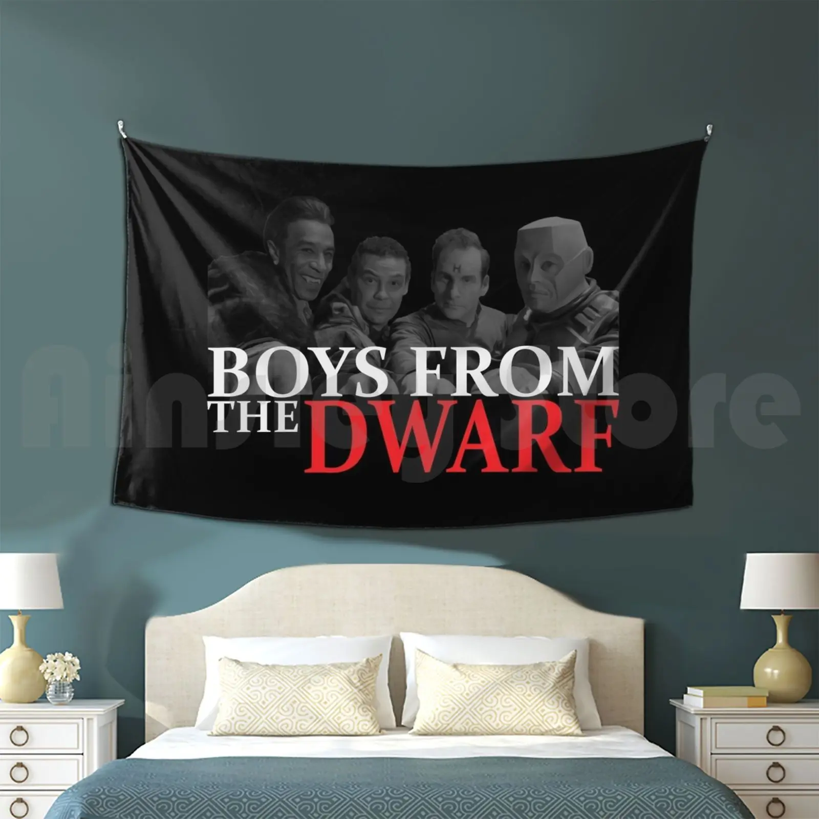 Boys From The Dwarf Tapestry Living Room Bedroom Red Dwarf Dave Lister The Cat Kat Kit Kryten Arnold J Rimmer