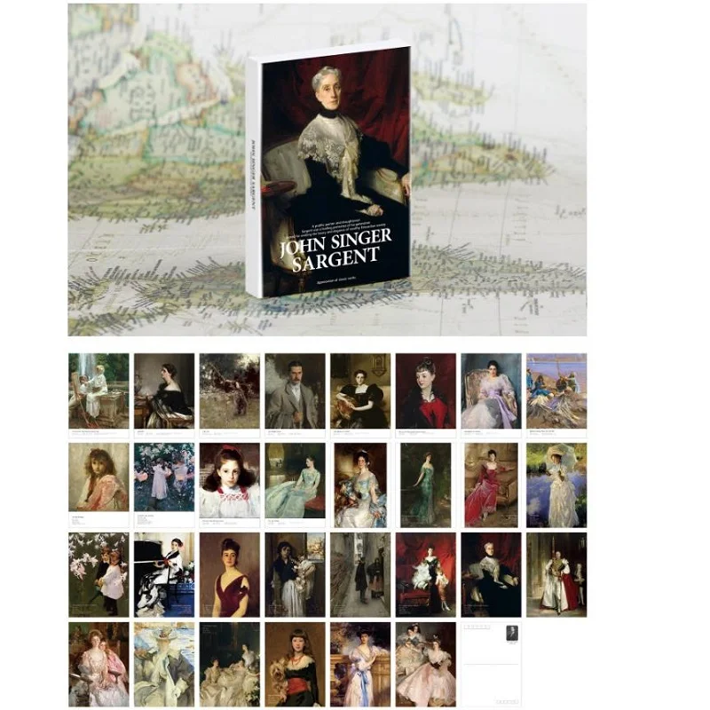 30 Pcs/Set John Singer Sargent Postcard ins Style Greeting Cards wish Card/Fashion Gift DIY Journal Decoration Stationery