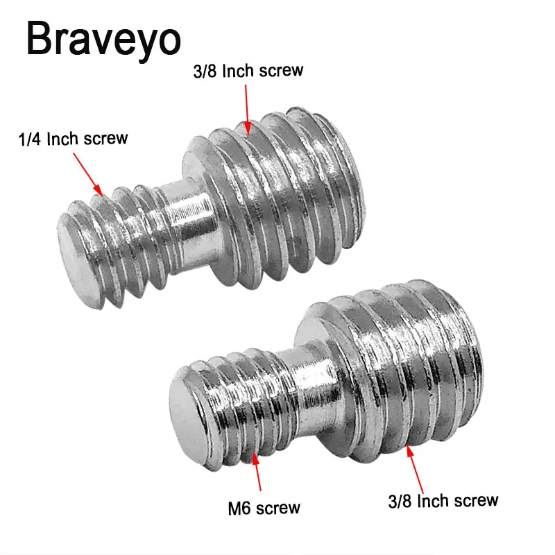 M6 1/4 Male to 3/8 Male Camera Screw Bidirectional Conversion Quick Release Photography Screw For Dslr Ballhead Tripod Monopod