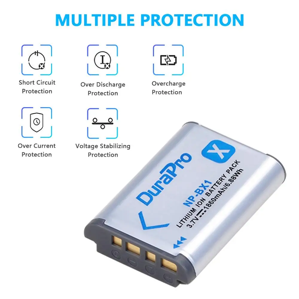 DuraPro NP-BX1 NPBX1 Rechargeable Battery+Charger with Type C Port For SONY DSC RX1 RX100 RX100iii M3 M2 WX300 HX300 HX400 GWP88