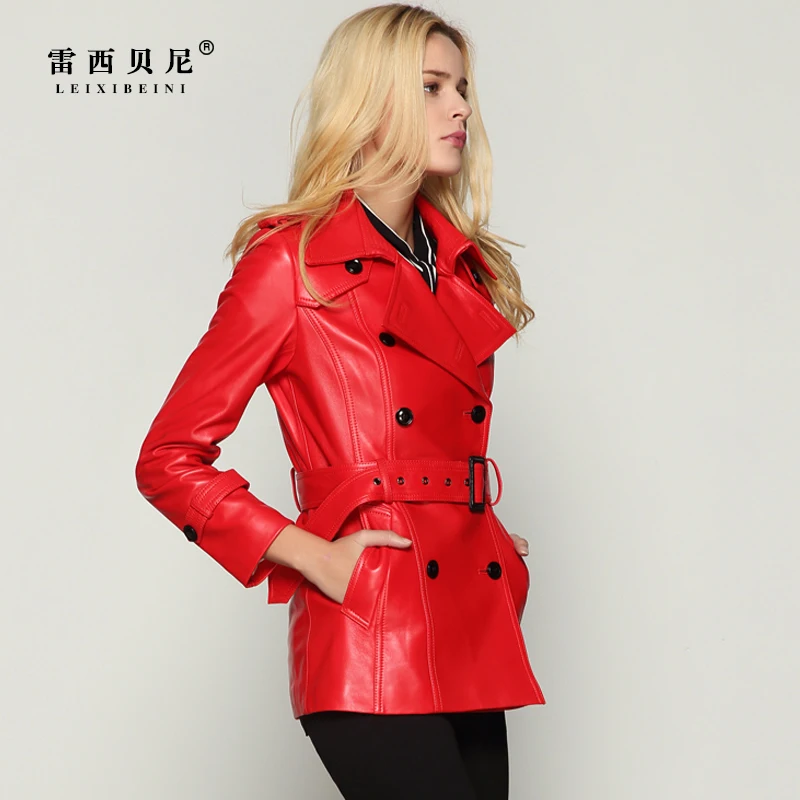 

Genuine Leather Montone Jacket Women Short Slim Fit 100% Real Natural Sheepskin Coat Female Vintage Outwear Hiver 17A1572