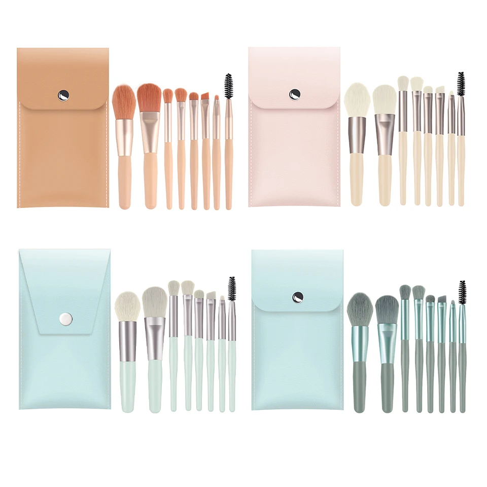 5/7/8/15/20pcs Makeup Brushes Cosmetic Powder Foundation Eye Shadow Brushes Plastic Handle Synthetic Soft Brush Makeup Tool